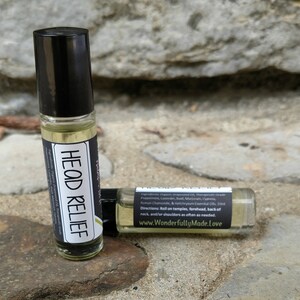 HEAD RELIEF- headache | migraine | allergies | natural pain relief | essential oils | roller bottle | all natural pain relief | head help