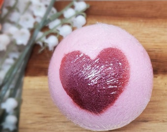 Heart Bath Bomb | Pink Spa Gift | Organic | Natural | Self-Care gift under 10 | Valentines Day Present for her | Large size | Cute Special
