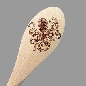 Personalize Me! Octopus Engraved on Wooden Spoon