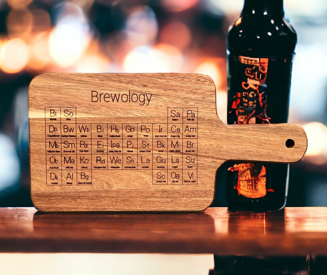 Beer brewology Small Engraved Wood Cutting, Serving Board for ...