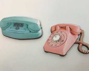 BOGO Telephone Dial Fridge Magnet Vintage Style 1970s Size Buy 1 Get 1 FREE 