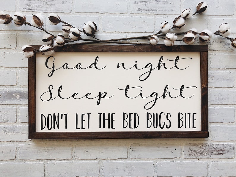 Good night sleep tight don't let the bed bugs bite | Etsy