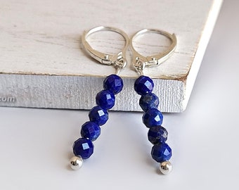 Lapis Lazuli Earrings Sterling Silver Leverback Earrings Blue Earrings Dangle Lever Back Gemstone Earrings Lapis Lazuli Jewelry | E308