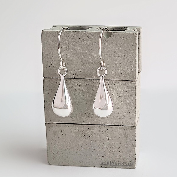 Sterling Silver Earrings, Teardrop Dangle Earrings, Lever Back Dangly Wedding Earrings | E203
