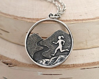 Gifts for Runners Nature Pendant Necklace Fitness Necklace Running Gifts Workout Jewelry Fitness Gifts for Women Marathon Runner Gift | N232