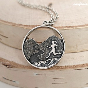 Gifts for Runners Nature Pendant Necklace Fitness Necklace Running Gifts Workout Jewelry Fitness Gifts for Women Marathon Runner Gift | N232