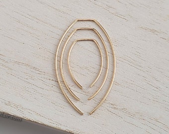 Gold Filled Hoop Earrings Minimalist Arch Earrings Small Thin Gold Hoops Wire Open Hoop Threader Earrings Simple Handmade Earrings | E320