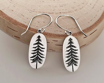 Sapin carreaux et brillant rouge\ Pine tree lovers and red sparkle studs