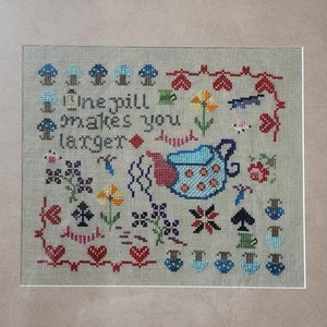 cross stitch pattern White Rabbit Rock and Roll #1 instant pdf download
