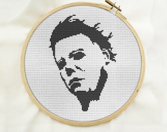 cross stitch pattern | beginner diy counted cross stitch | Halloween horror movie | Instant pdf download