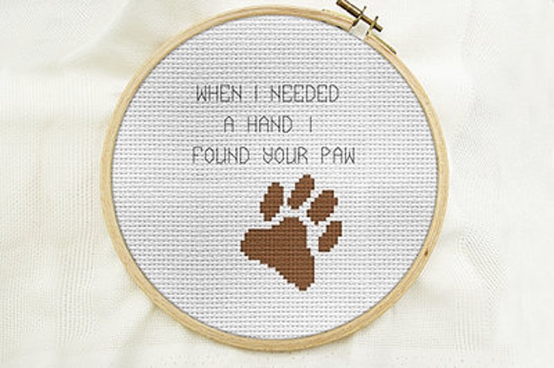 cat gift, dog gift, cross stitch pattern, modern cross stitch pattern, mother's day gift, grandma gift, aunt gift, beginner pattern image 1