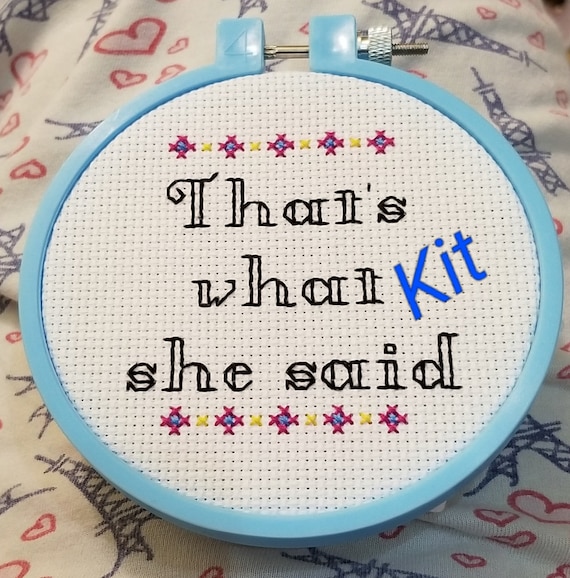 cross stitch kit beginner funny, modern easy kit, that's what she said, perfect mom gift idea for mother's day, wall hanging decor