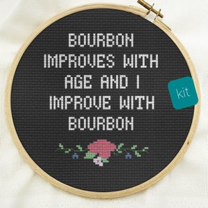 Kreuzstichpackung lustig, DIY Kreuzstichpackung Bourbon