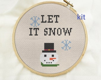 cross stitch kit Christmas, unique office wall decor gift