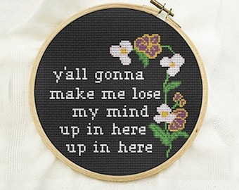 cross stitch diy pattern funny modern, gift for the subversive and snarky mom or dad, beginner embroidery