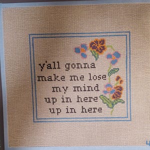 Nybörjar NÅLSTICKSIT, Målad Duksats, "Lose My Mind" Rolig, Modern Nålstics DIY, Hantverkspresent bild 8