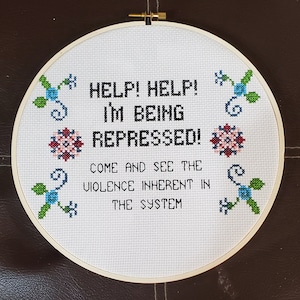 cross stitch kit beginner, DIY counted cross stitch kits, help I'm being repressed