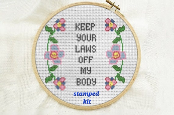 STAMPED Cross Stitch Kit Beginner 
