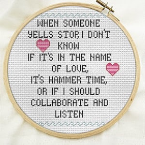 diy modern cross stitch kit, subversive cross stitch