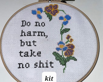 Kit de punto de cruz para principiantes, kits de punto de cruz contados para hacer tú mismo, no hagas daño pero no te dejes pisotear.
