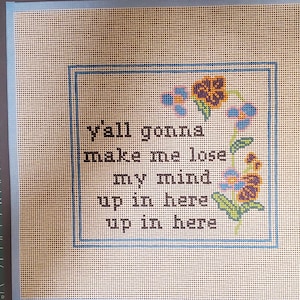 Nybörjar NÅLSTICKSIT, Målad Duksats, "Lose My Mind" Rolig, Modern Nålstics DIY, Hantverkspresent bild 9
