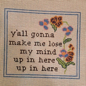 Nybörjar NÅLSTICKSIT, Målad Duksats, "Lose My Mind" Rolig, Modern Nålstics DIY, Hantverkspresent bild 6