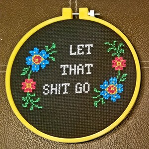 Funny beginner cross stitch kit, subversive inappropriate cross stitch kit, funny dad gift from daughter or son image 5