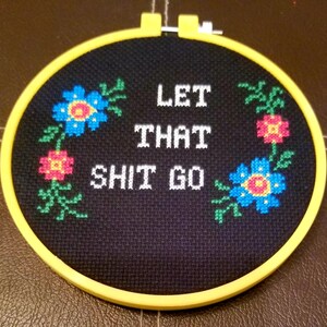 Funny beginner cross stitch kit, subversive inappropriate cross stitch kit, funny dad gift from daughter or son image 2