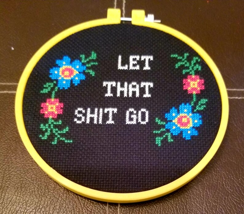 Funny beginner cross stitch kit, subversive inappropriate cross stitch kit, funny dad gift from daughter or son image 2