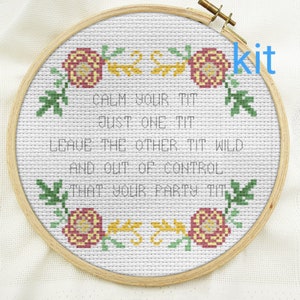 cross stitch kit beginner, DIY counted cross stitch kits, Christmas white elephant gift image 1