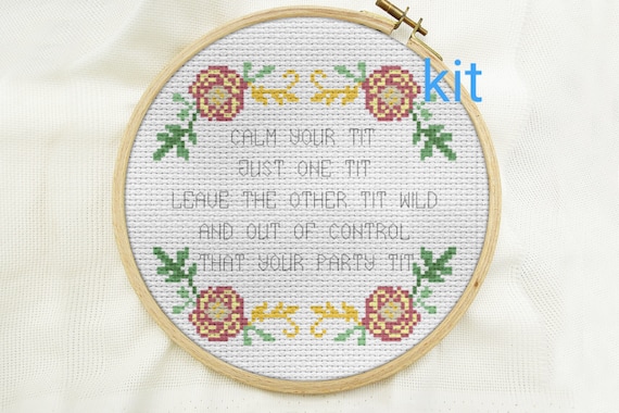 cross stitch kit beginner, DIY counted cross stitch kits, Christmas white elephant gift