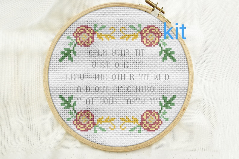 cross stitch kit beginner, DIY counted cross stitch kits, Christmas white elephant gift image 1