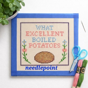 Needlepoint Kit | Jane Austen Pride and Prejudice Funny Quote Craft