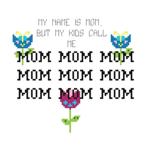 cross stitch pattern, beginner counted cross stitch, mom Christmas gift ideas