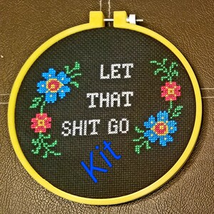 Funny beginner cross stitch kit, subversive inappropriate cross stitch kit, funny dad gift from daughter or son image 4