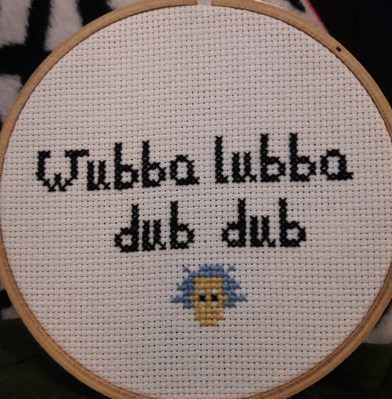 Funny cross stitch kit, beginner xstitch kit, easy cross stitch, wubba lubba cross stitch, funny mom gift ideas