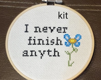 cross stitch kit beginner, easy diy cross stitch kits, modern subversive cross stitch kits