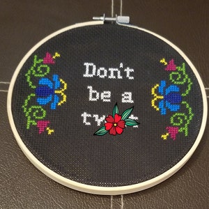 cross stitch finished funny subversive, inappropriate rude swear word completed