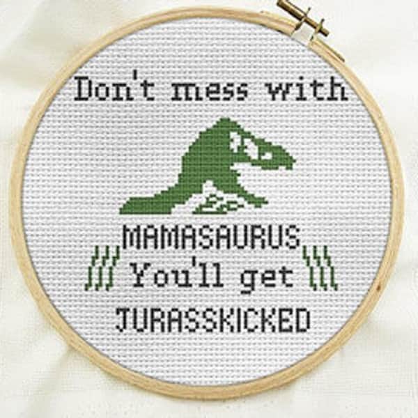 cross stitch pattern | beginner pattern | Jurassic | Mother's day gift | Instant pdf download