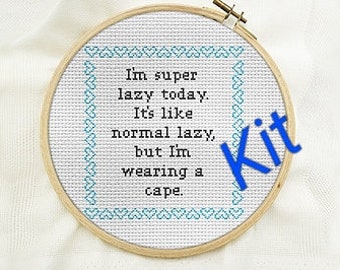 diy moderne kruissteek kit, Grappige kruissteek kit, subversieve kruissteek, beginner steek kit, snarky, cadeau voor haar, ambachtelijke levering naar huis