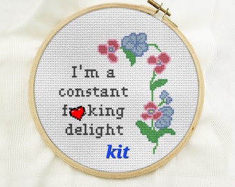 cross stitch kit beginner, DIY counted cross stitch kits, constant delight
