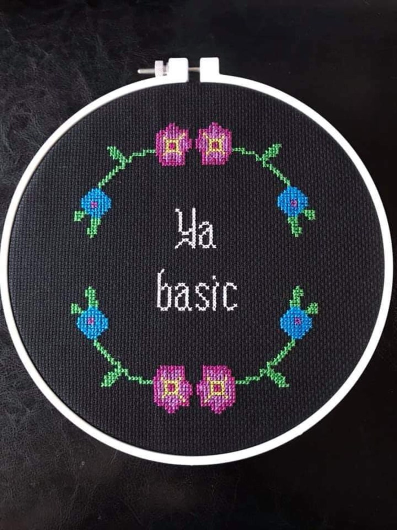 Cross Stitch Pattern Funny Ya Basic Subversive Diy