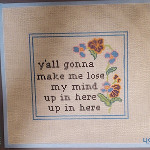 Nybörjar NÅLSTICKSIT, Målad Duksats, "Lose My Mind" Rolig, Modern Nålstics DIY, Hantverkspresent bild 7