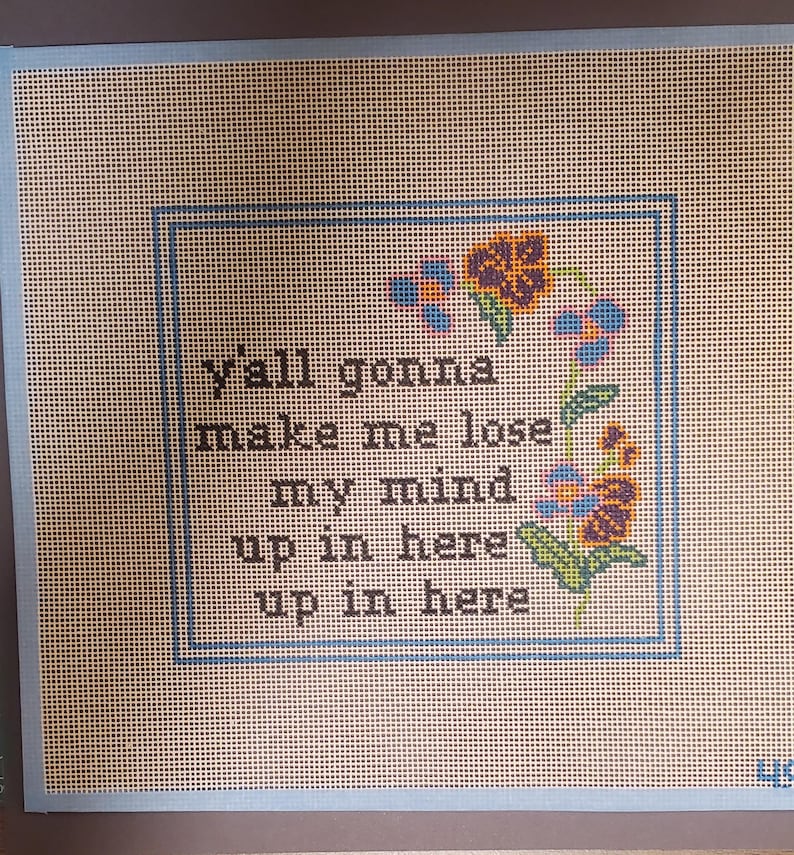 Nybörjar NÅLSTICKSIT, Målad Duksats, "Lose My Mind" Rolig, Modern Nålstics DIY, Hantverkspresent bild 7