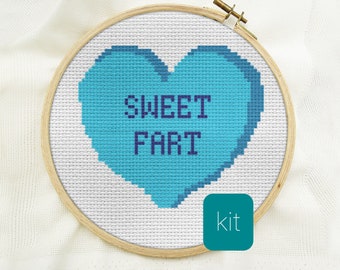 Valentines day gift wall decor, diy cross stitch
