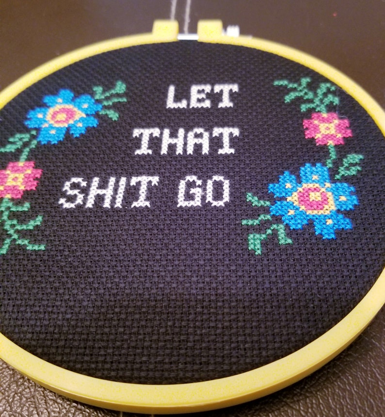 Funny beginner cross stitch kit, subversive inappropriate cross stitch kit, funny dad gift from daughter or son image 3