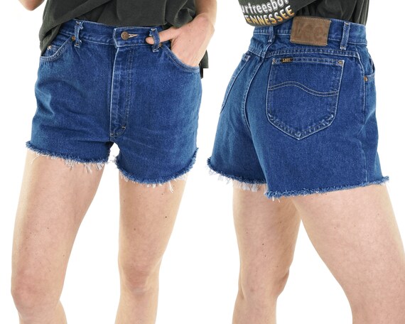 dark denim shorts