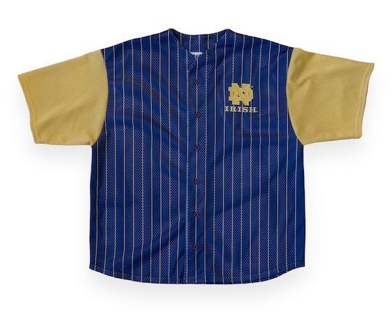 Vintage 1990s Notre Dame Baseball Jersey Retro Fighting Irish Shirt College Sports Apparel Fan Gear Classic ND Baseball Uniform Etsy