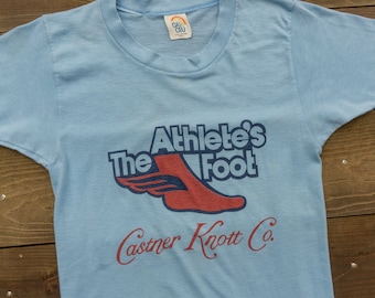 80s Vintage Athletes Foot T-Shirt Nashville Race Shirt Paper Thin