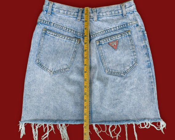 80s Vintage Guess Jeans Jean Skirt Size 24 | High… - image 8